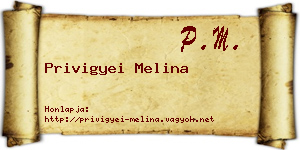 Privigyei Melina névjegykártya
